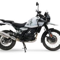 Egzoz ile uyumlu Royal Enfield Guerrilla 450 2024-2025,Dune Triovale Titanio,Egzoz yasal, onaylı, çıkarılabilir db killer ve bağlantı borulu susturucu 