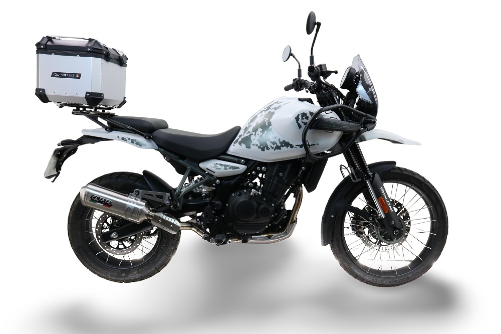 Topkoffer GPR TECH compatibel met  Royal Enfield Himalayan 450 2024/2025 e5 Plus Alüminyum üst çanta, özel plaka dahil gümüş rengi Kapasite Litre 26