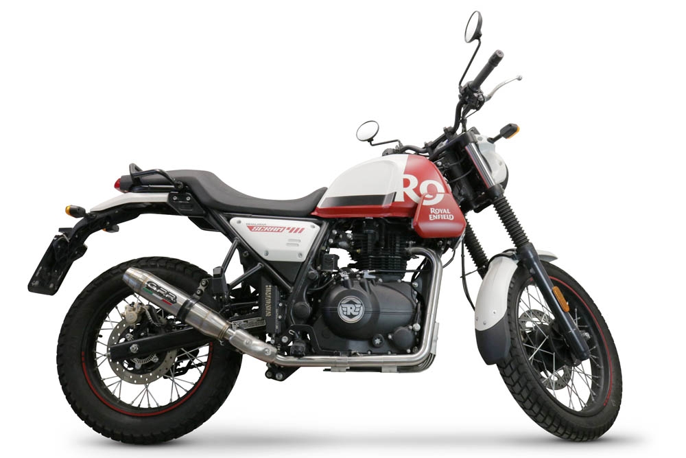 Egzoz ile uyumlu Royal Enfield Scram 411 2022-2024, Deeptone Inox, Yarış Sistemi Susturucu ve özel bağlantı borusu 