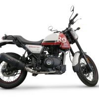 Egzoz ile uyumlu Royal Enfield Scram 411 2022-2024, Ghisa , Egzoz yasal, onaylı, çıkarılabilir db killer ve bağlantı borulu susturucu 