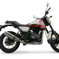 Egzoz ile uyumlu Royal Enfield Scram 411 2022-2024, Satinox , Egzoz yasal, onaylı, çıkarılabilir db killer ve bağlantı borulu susturucu 