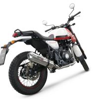 Egzoz ile uyumlu Royal Enfield Scram 411 2022-2024, Satinox , Egzoz yasal, onaylı, çıkarılabilir db killer ve bağlantı borulu susturucu 