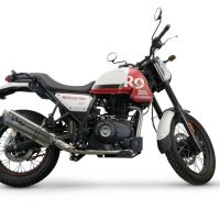 Egzoz ile uyumlu Royal Enfield Scram 411 2022-2024, Trioval, Egzoz yasal, onaylı, çıkarılabilir db killer ve bağlantı borulu susturucu 