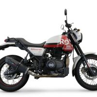 Egzoz ile uyumlu Royal Enfield Scram 411 2022-2024, Furore Nero, Yarış Sistemi Susturucu ve özel bağlantı borusu 