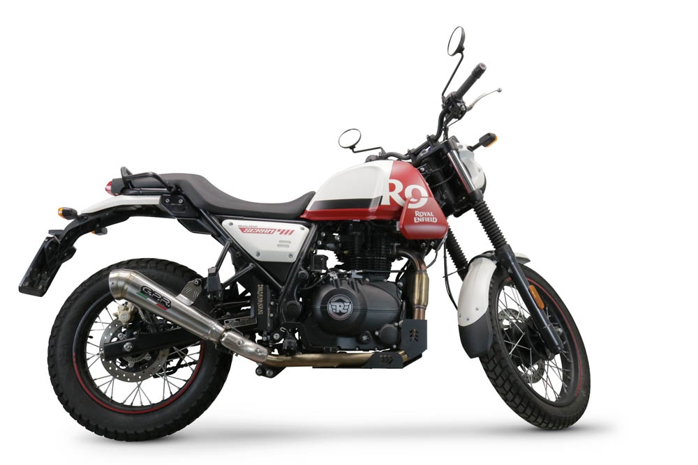 Egzoz ile uyumlu Royal Enfield Scram 411 2022-2024, Powercone Evo, Homologe sistem, orijinal katalizör ortadan kalkacak Susturucu ve özel bağlantı borusu 