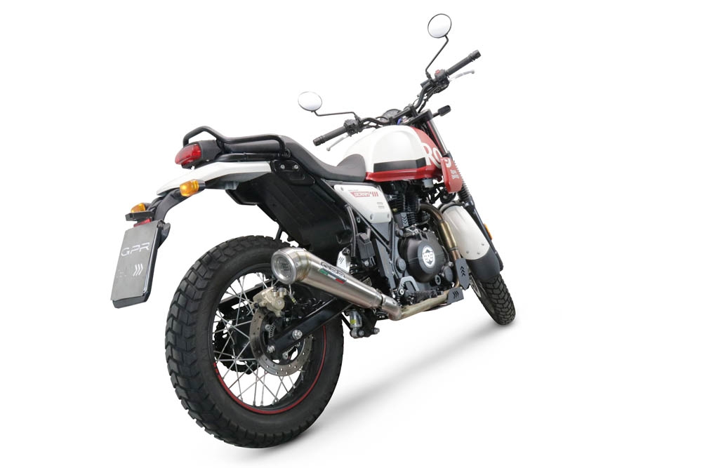 Egzoz ile uyumlu Royal Enfield Scram 411 2022-2024, Powercone Evo, Homologe sistem, orijinal katalizör ortadan kalkacak Susturucu ve özel bağlantı borusu 