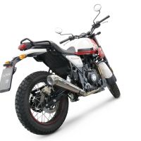 Egzoz ile uyumlu Royal Enfield Scram 411 2022-2024, Powercone Evo, Homologe sistem, orijinal katalizör ortadan kalkacak Susturucu ve özel bağlantı borusu 