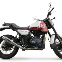 Egzoz ile uyumlu Royal Enfield Scram 411 2022-2024, Vintacone, Homologe sistem, orijinal katalizör ortadan kalkacak Susturucu ve özel bağlantı borusu 