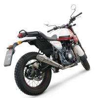 Egzoz ile uyumlu Royal Enfield Scram 411 2022-2024, Vintacone, Homologe sistem, orijinal katalizör ortadan kalkacak Susturucu ve özel bağlantı borusu 