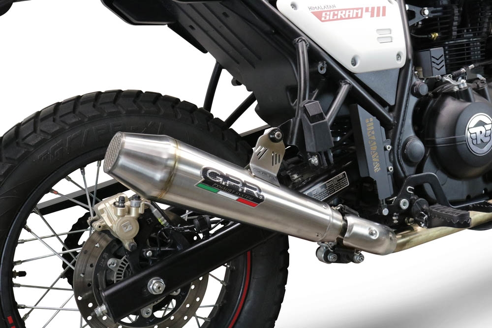 Egzoz ile uyumlu Royal Enfield Scram 411 2022-2024, Vintacone, Homologe sistem, orijinal katalizör ortadan kalkacak Susturucu ve özel bağlantı borusu 