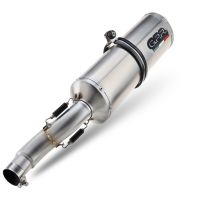 Egzoz ile uyumlu Bmw F 650 Gs 2000-2003, Satinox , Egzoz yasal, onaylı, çıkarılabilir db killer ve bağlantı borulu susturucu 