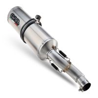 Egzoz ile uyumlu Benelli Trk 502 X 2017-2020, Satinox , Egzoz yasal, onaylı, çıkarılabilir db killer ve bağlantı borulu susturucu 