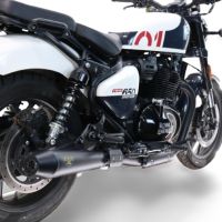 Egzoz ile uyumlu Royal Enfield Shotgun 650 2024-2025, Ultracone Black, Homologe sistem, orijinal katalizör ortadan kalkacak Double Susturucu ve özel bağlantı borusu 