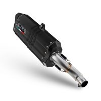 Egzoz ile uyumlu Benelli Trk 702 2023-2024, Hyper Sonic Black Titanium, Egzoz yasal, onaylı, çıkarılabilir db killer ve bağlantı borulu susturucu 