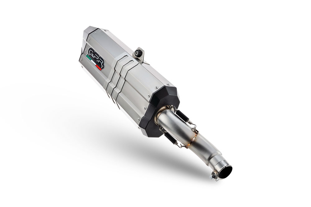 Egzoz ile uyumlu Benelli Trk 702 X 2023-2024, Hyper Sonic Titanium, Egzoz yasal, onaylı, çıkarılabilir db killer ve bağlantı borulu susturucu 