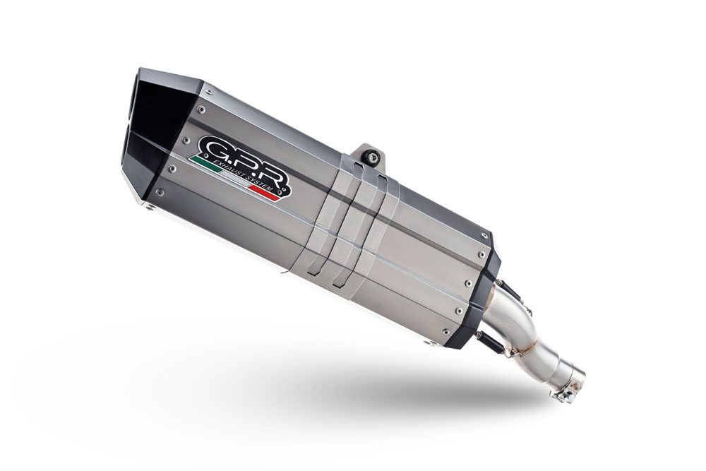 Egzoz ile uyumlu Benelli Trk 702 X 2023-2024, Hyper Sonic Titanium, Egzoz yasal, onaylı, çıkarılabilir db killer ve bağlantı borulu susturucu 
