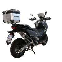 Topkoffer GPR TECH compatibel met  Bmw G 310 Gs 2017/2021 e4 Alüminyum üst çanta, özel plaka dahil gümüş rengi Kapasite Litre 26