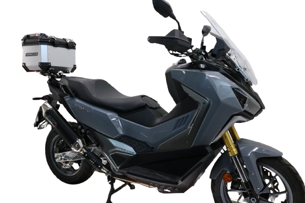 Topkoffer GPR TECH compatibel met  Bmw G 310 Gs 2017/2021 e4 Alüminyum üst çanta, özel plaka dahil gümüş rengi Kapasite Litre 26