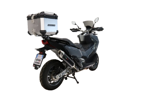 Topkoffer GPR TECH compatibel met  Bmw G 310 Gs 2017/2021 e4 Alüminyum üst çanta, özel plaka dahil gümüş rengi Kapasite Litre 35
