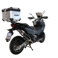 Topkoffer GPR TECH compatibel met  Bmw G 310 Gs 2017/2021 e4 Alüminyum üst çanta, özel plaka dahil gümüş rengi Kapasite Litre 35