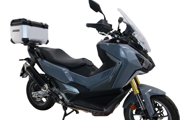 Topkoffer GPR TECH compatibel met  Bmw G 310 Gs 2017/2021 e4 Alüminyum üst çanta, özel plaka dahil gümüş rengi Kapasite Litre 45