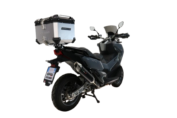 Topkoffer GPR TECH compatibel met  Bmw G 310 Gs 2017/2021 e4 Alüminyum üst çanta, özel plaka dahil gümüş rengi Kapasite Litre 45