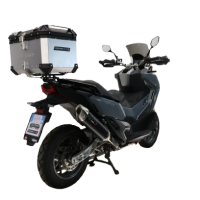 Topkoffer GPR TECH compatibel met  Bmw G 310 Gs 2017/2021 e4 Alüminyum üst çanta, özel plaka dahil gümüş rengi Kapasite Litre 45