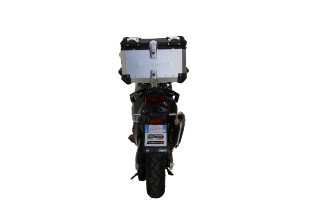 Topkoffer GPR TECH compatibel met  Bmw G 310 Gs 2017/2021 e4 Alüminyum üst çanta, özel plaka dahil gümüş rengi Kapasite Litre 45