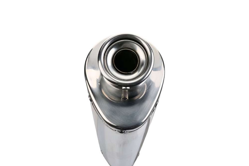 Exhaust compatible with Kawasaki Klr 600 1985-2004, Trioval, Homologated legal slip-on exhaust including removable db killer and link pipe 