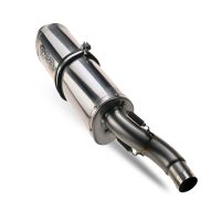Exhaust compatible with Kawasaki Klr 600 1985-2004, Trioval, Homologated legal slip-on exhaust including removable db killer and link pipe 