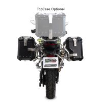 GPR TECH compatibel met  Voge 900DSX 2024/2025 e5 Sağ tarafı konturlu, siyah renkli, özel gümüş yan çanta tutuculu, alüminyumdan yapılmış yan çanta çifti siyah Kapasite 38 LT. + 32 LT.