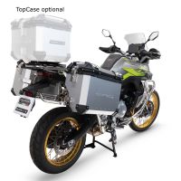 GPR TECH compatibel met  Voge 900DSX 2024/2025 e5 Sağ tarafı konturlu, siyah renkli, özel gümüş yan çanta tutuculu, alüminyumdan yapılmış yan çanta çifti Kapasite 38 LT. + 32 LT.