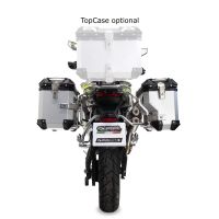 GPR TECH compatibel met  Voge 900DSX 2024/2025 e5 Sağ tarafı konturlu, siyah renkli, özel gümüş yan çanta tutuculu, alüminyumdan yapılmış yan çanta çifti Kapasite 38 LT. + 32 LT.