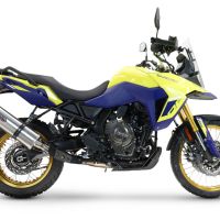 Egzoz ile uyumlu Suzuki V-STROM DL 800 DE - SE 2023-2025, Dual Inox, Egzoz yasal, onaylı, çıkarılabilir db killer ve bağlantı borulu susturucu 