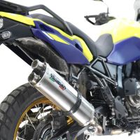 Egzoz ile uyumlu Suzuki V-STROM DL 800 DE - SE 2023-2025, Dual Inox, Egzoz yasal, onaylı, çıkarılabilir db killer ve bağlantı borulu susturucu 