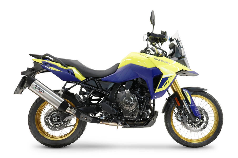 Egzoz ile uyumlu Suzuki V-STROM DL 800 DE - SE 2023-2025, Furore-X Titanio, Egzoz yasal, onaylı, çıkarılabilir db killer ve bağlantı borulu susturucu 