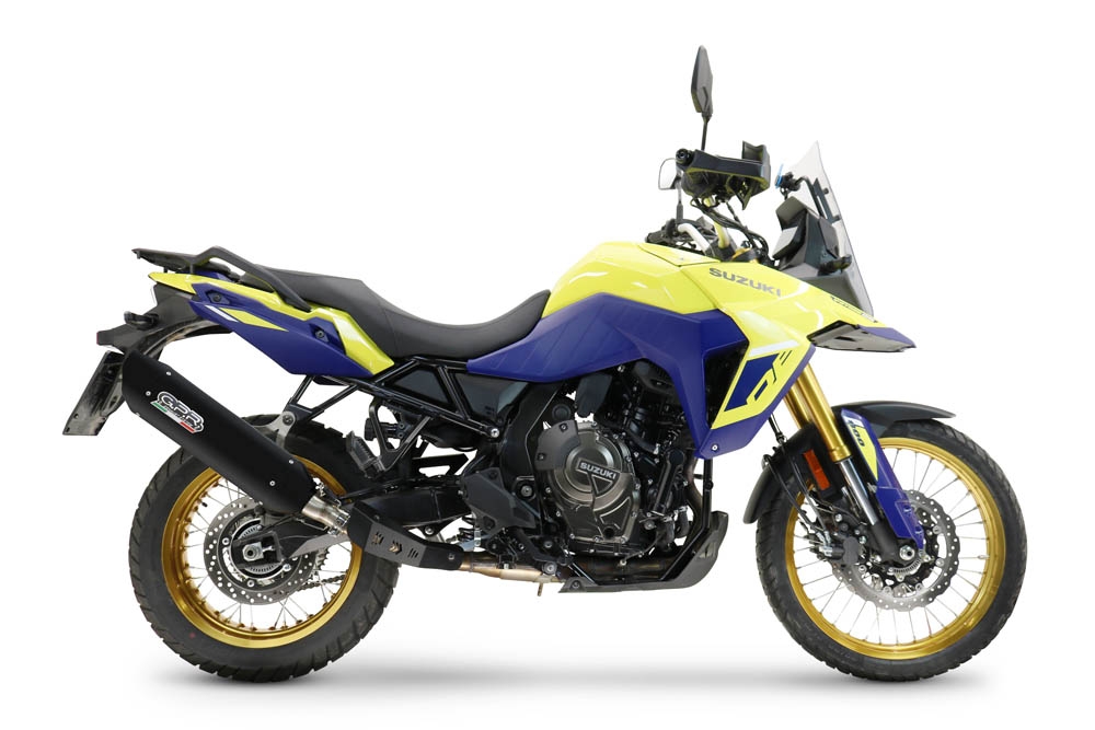 Egzoz ile uyumlu Suzuki V-STROM DL 800 DE - SE 2023-2025, Furore-X Titanio Nero, Egzoz yasal, onaylı, çıkarılabilir db killer ve bağlantı borulu susturucu 