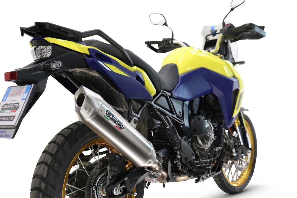 Egzoz ile uyumlu Suzuki V-STROM DL 800 DE - SE 2023-2025, Furore-X Acciaio Inox, Egzoz yasal, onaylı, çıkarılabilir db killer ve bağlantı borulu susturucu 