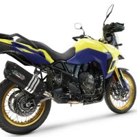 Egzoz ile uyumlu Suzuki V-STROM DL 800 DE - SE 2023-2025, Hyper Sonic Black Titanium, Egzoz yasal, onaylı, çıkarılabilir db killer ve bağlantı borulu susturucu 