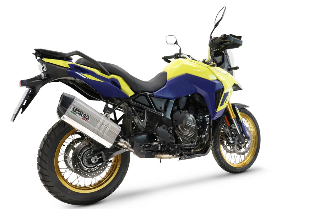 Egzoz ile uyumlu Suzuki V-STROM DL 800 DE - SE 2023-2025, Hyper Sonic Titanium, Egzoz yasal, onaylı, çıkarılabilir db killer ve bağlantı borulu susturucu 