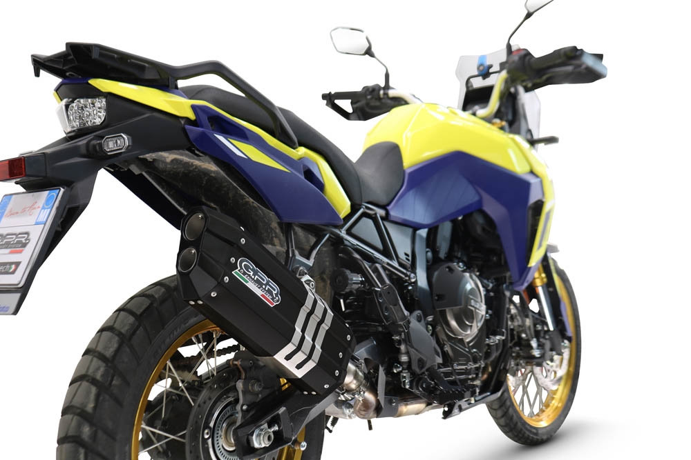 Egzoz ile uyumlu Suzuki V-STROM DL 800 DE - SE 2023-2025, Hyper Sonic Black Titanium, Egzoz yasal, onaylı, çıkarılabilir db killer ve bağlantı borulu susturucu 