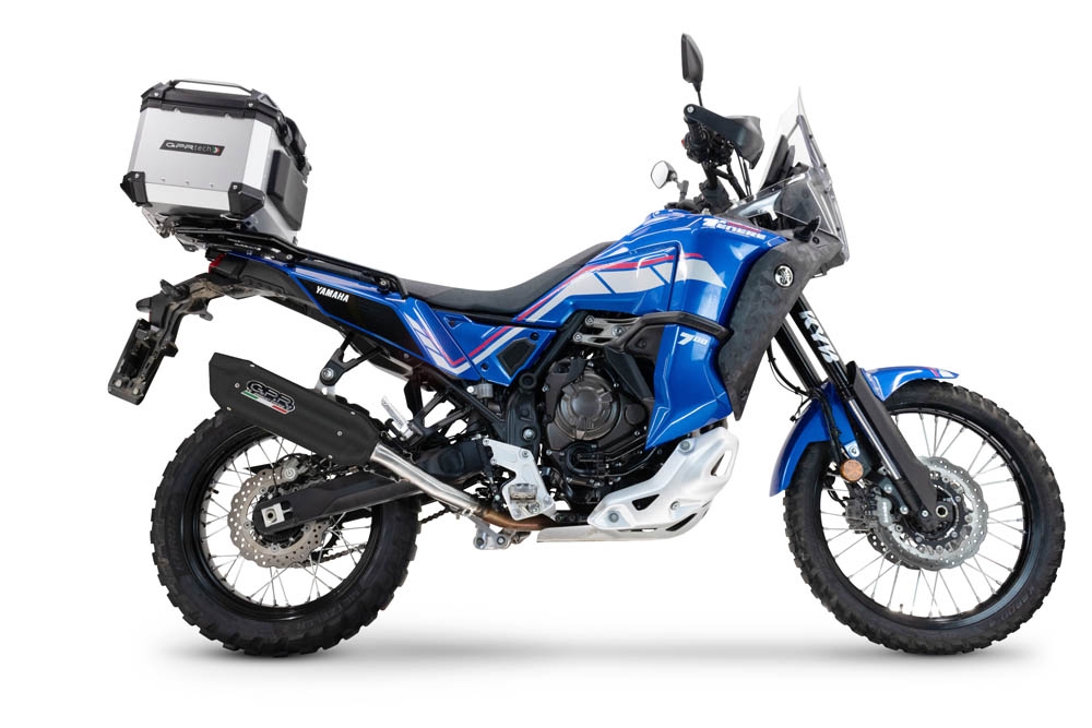 Egzoz ile uyumlu Yamaha Tenere 700 2025-2026, Furore-X Titanio Nero, Egzoz yasal, onaylı, çıkarılabilir db killer ve bağlantı borulu susturucu 
