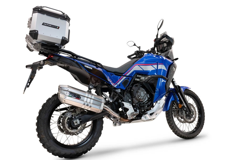 Egzoz ile uyumlu Yamaha Tenere 700 2021-2024, Hyper Sonic Inox, Egzoz yasal, onaylı, çıkarılabilir db killer ve bağlantı borulu susturucu 