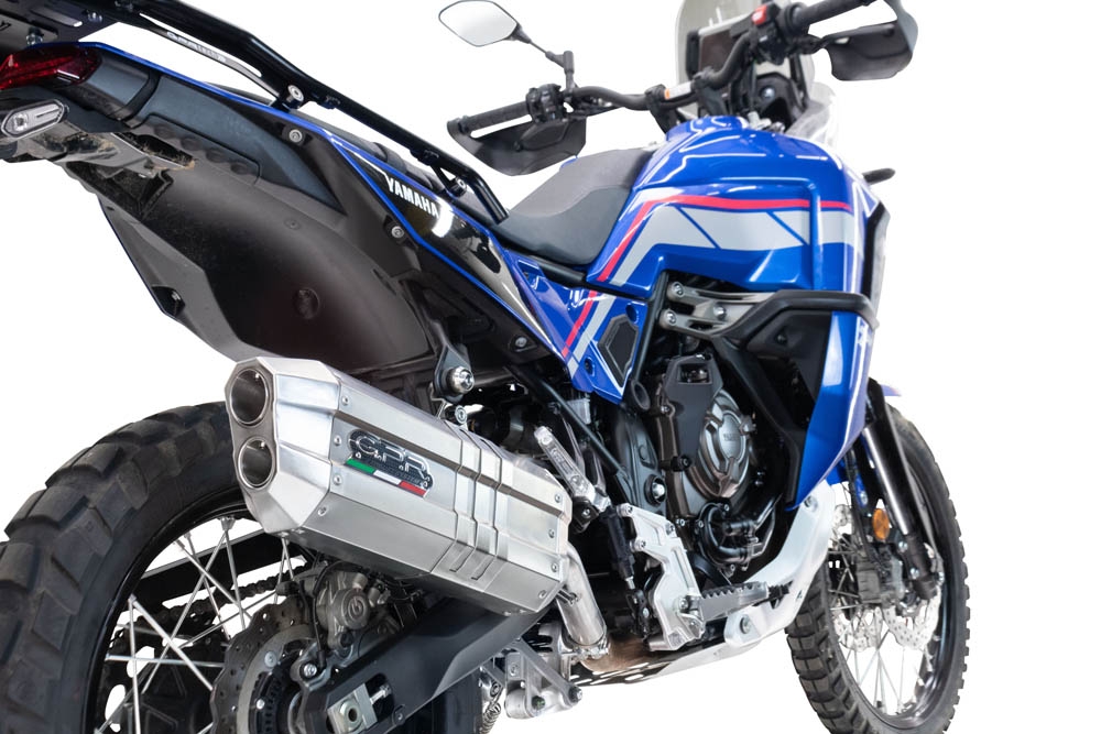Egzoz ile uyumlu Yamaha Tenere 700 2021-2024, Hyper Sonic Inox, Egzoz yasal, onaylı, çıkarılabilir db killer ve bağlantı borulu susturucu 