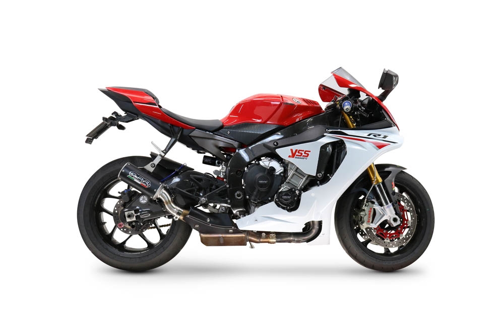 GPR exhaust compatible with  Yamaha Yzf R1-R1-M 2020-2025, M3 Black Titanium, Homologated legal slip-on exhaust including removable db killer and link pipe 