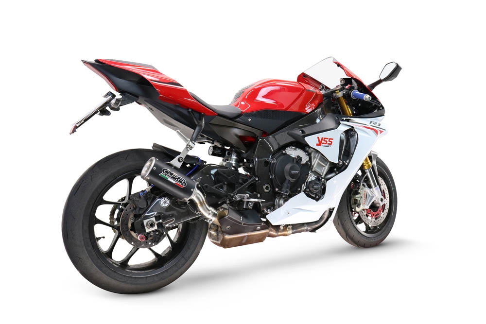 GPR exhaust compatible with  Yamaha Yzf R1-R1-M 2020-2025, M3 Black Titanium, Homologated legal slip-on exhaust including removable db killer and link pipe 