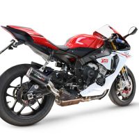 GPR exhaust compatible with  Yamaha Yzf R1-R1-M 2020-2025, M3 Black Titanium, Homologated legal slip-on exhaust including removable db killer and link pipe 