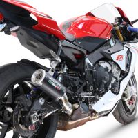 GPR exhaust compatible with  Yamaha Yzf R1-R1-M 2020-2025, M3 Black Titanium, Homologated legal slip-on exhaust including removable db killer and link pipe 