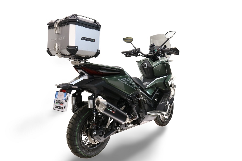 Topkoffer GPR TECH compatibel met  Zontes 368 G 2025/2026 Alüminyum, gümüş renginde üst kasa, tavan rafı ve özel plaka dahil Kapasite Litre 35